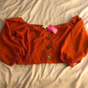 Off the shoulder crop top